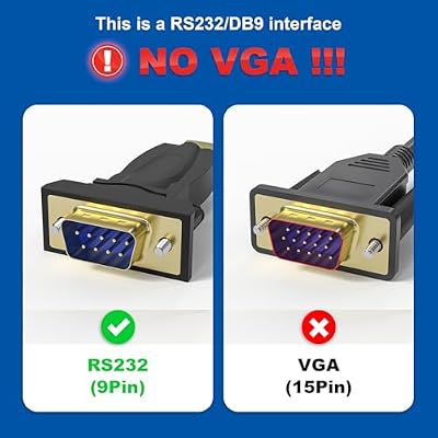 USB to RS232 Serial DB9 Male Cable, 2-Pack
