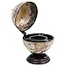 vidaXL Eucalyptus Wood Tabletop Globe Bar Wine Stand Kitchen Mini Pub Globe Wooden Drink Cabinet Dining Room Liquor Storage Unit White