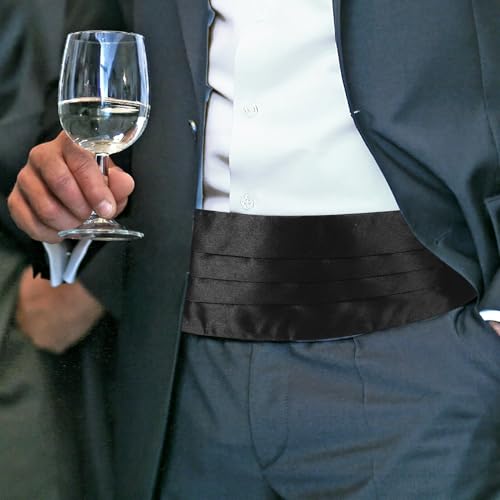 Set de accesorios de esmoquin para hombre con corbatín y pañuelo miniatura 7
