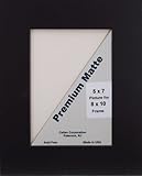 Callen BBC810-81959 Single Hand Cut Photo Mat with Bevel Edge, 8-Inch x 10-Inch, Black/Black Core