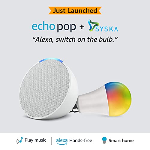 Image of Echo Pop (White) Combo with Syska 12W Smart Color Bulb