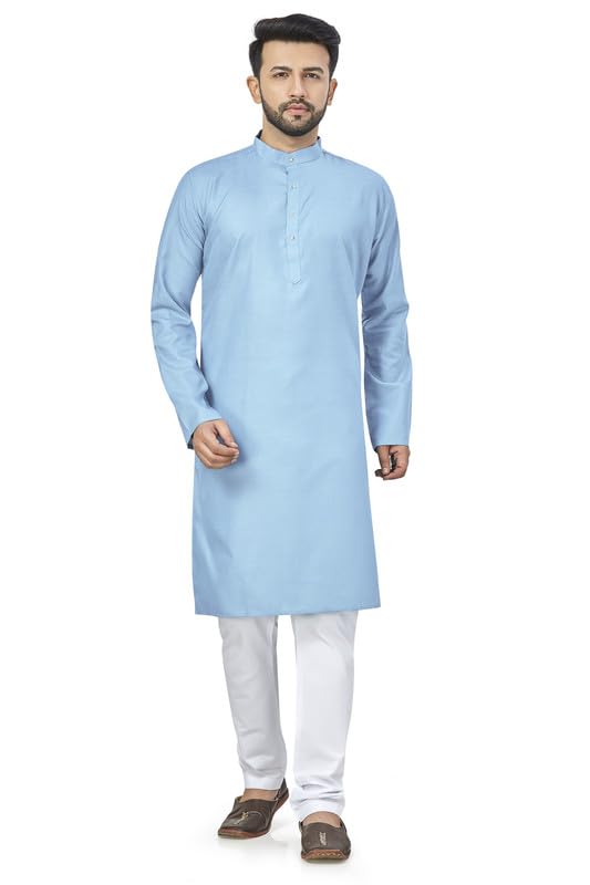 Be Active Men's Solid Blue Kurta Set || Men Kurta Pajama || Men Kurta Pajama Set || Kurta Pajama For Men (N-Rfsk0001 30 Set M)