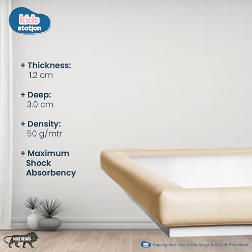 Image of Kids Station Baby Proofing Edge Protector for Kids Safety, Made in India Rubber Edge for Sharp Furniture Edges and Corners, A Baby Safety Product (Edge Guards, 2mtr, L- Shape, Beige)