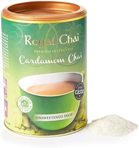 Royal Chai | Cardamom Sweetened Tub | 400 g (Pack of 1) | Premium Instant Chai | Makes 20 cups