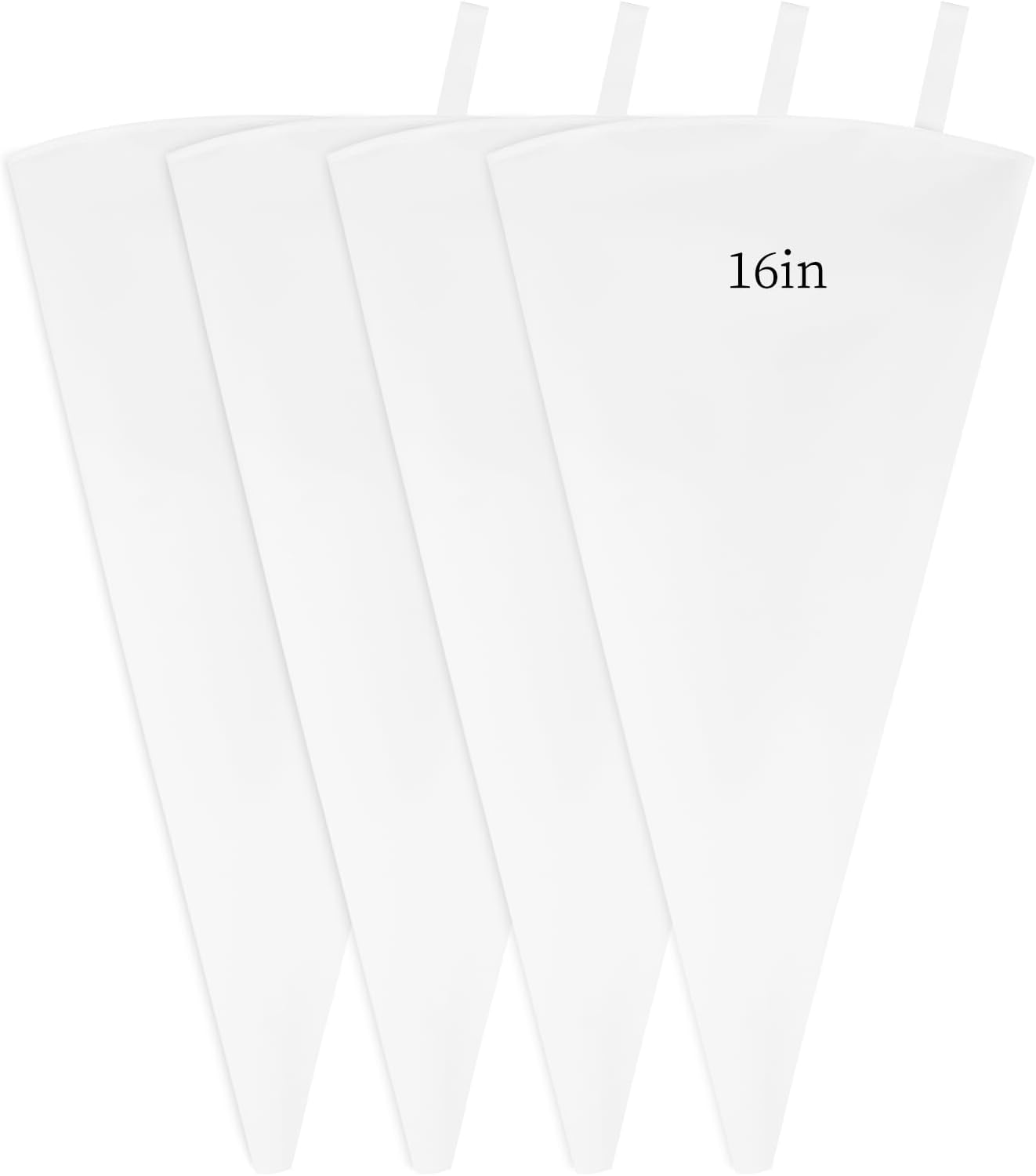 4 Pack 16 Inch Reusable Piping Bags, Cotton Cloth Pastry Bags with Plastic Coating, Professional Tipless Icing Bags for Cake Decorating Cupcakes Cookies Desserts and Baking Supplies