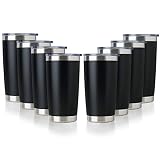 DOMICARE 20oz Stainless Steel Tumbler Bulk with Lid, Double Wall Vacuum Insulated Travel Mug, Powder
