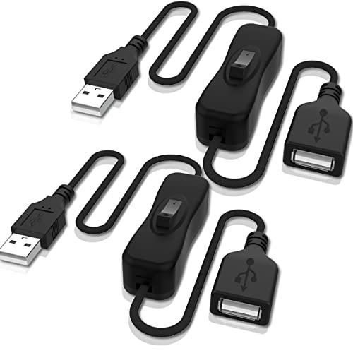 Image of ANDTOBO USB Switch Extension Cable, Upgraded USB Extension Cord with On /Off Power Switch Cable for LED Strips, iOS System, etc- (2 Pack)