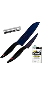 Amazon | スミカマ 包丁 霞 三徳 ペティナイフ ミッドナイトブルー