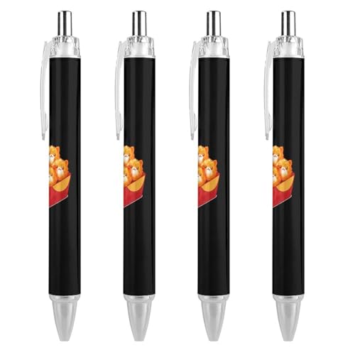 Kitten Nuggets stylos à bille rétractables pack de 4 pour une écriture fluide