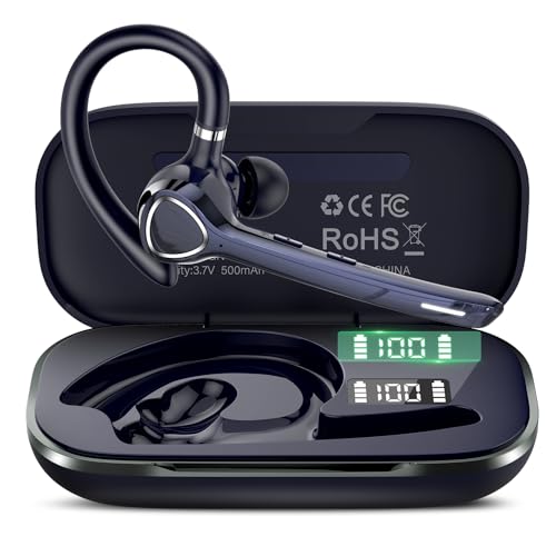 Bluetooth Headset with APTX HD Audio, Wireless Hands-Free Earpiece with CVC 8.0/ENC Dual Mic, Mute...