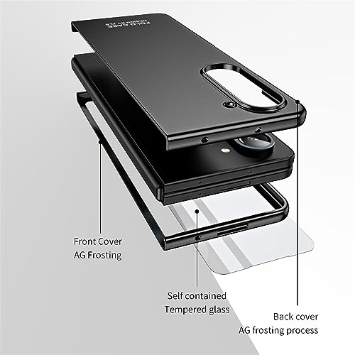 Coque Galaxy Z Fold 5 de qualité supérieure rigide noire mate anti-rayure