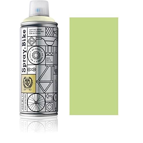 Fahrrad Lackspray in versch. Farben - Keine GRUNDIERUNG notwendig - Acryllack/Lack Spray in 400 ml Spraydose, Matt- und Klarlack Optik möglich (Pastellgrün Whetstone, Matt)