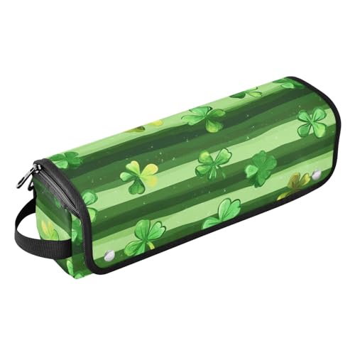 Bolsa de viaje para herramientas de cabello con tapete para plancha y organizador removible para accesorios de peinado y cuidado del cabello, con patrón de trébol a rayas miniatura 1