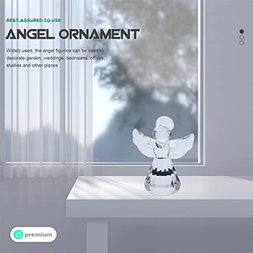 Coheali Glass Angels Figurines 2Pcs Crystal Angel Figurine Paperweight Glass Guardian Angel Statue For Women Art Collectible Figurines Hand Blown Glass Art Angel Collections Decor #TOP5