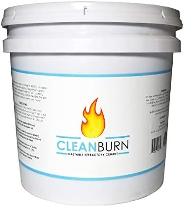 25 lb. Pail of Dry-Mix Refractory Cement, High-Temperature Castable Refractory Mortar for Masonry Repair