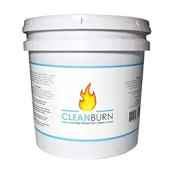 Cleanburn 25 lb. Pail of Dry-Mix Refractory Cement, High-Temperature Castable Refractory Mortar for Masonry Repair