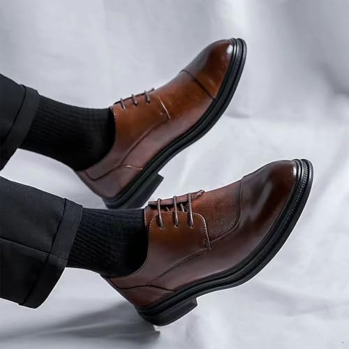 Men's Genuine Leather Dress Shoes with Comfortable Thick Heel & Hand-Crafted Stitching - Ideal for Business Casual Everyday Wear4