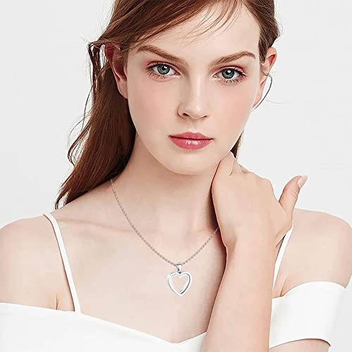 Zeqingjw Glass Cremation Jewelry Necklace For Ashes Heart Memorial Lockets For Ashes Stainless Steel Keepsake Urn Ashes Pendants #TOP7