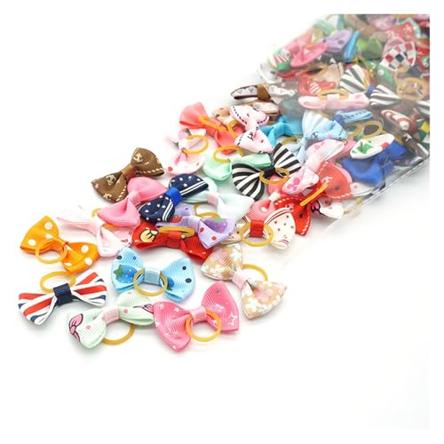 Rubans pour poils de chien lot de 100 nœuds mignons en élastique - 6