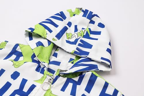 Betusline Kids Boys Dinosaur Hooded Zip Up Lightweight Jackets Windbreaker Casual Outerwear, 18 Months - 13 Years3