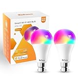 Refoss Smart Bulb Alexa Light Bulb B22 Works with Apple HomeKit, Alexa, Google Home, Siri with Colour Changing Light, Dimmable Warm White WiFi Bulb 9W (60W Equivalent) 810LM 2 Packs