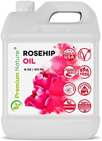 Rosehip Oil For Face for Women, Rosehip Seed Pure Cold Pressed Unrefined For Hair and Nails Skin Care Moisturizer, Rose Hips Face Oils and Serums 16 oz