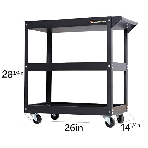 TANKSTORM Service Tool Cart 3-Tire Rolling, Industrial Commercial Service Cart-180 Lbs Capacity, No Drawer Included(TQ112)