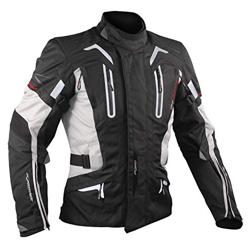 A-Pro Giacca Moto Touring Termica Impermeabile Sfoderabile Protezioni CE Grigio XL