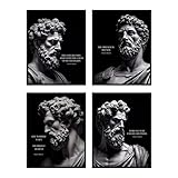 BigWig Prints Marcus Aurelius Poster - Marcus Aurelius Quotes, Stoic Wall Art, Stoicism Gifts, Philosophy Poster, Stoic Art, Stoicism Wall Decor, Philosophy Quotes - Unframed Set of 4 (8x10)
