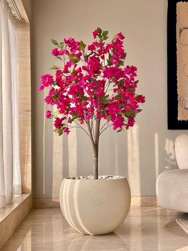 Image of Artificial Bougainvillea Tree 5 Feet with Pot Premium Pink Flower Plant for Home, Office, Living Room, Hotel & Indoor Decoration Natural Look, Maintenance-Free Faux Plant
