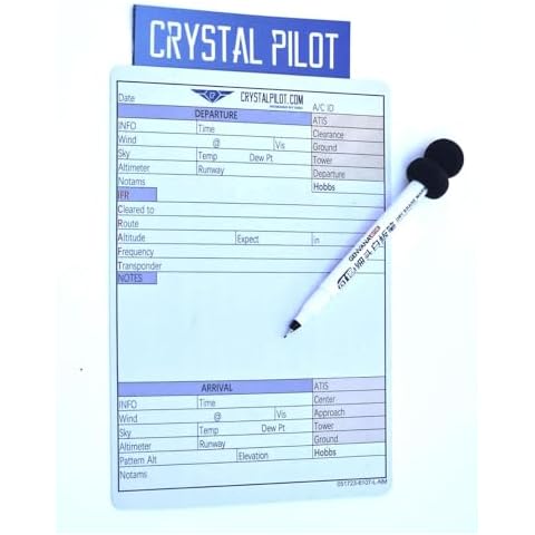 Crystal Pilot METAR Placard with Note Pad and Sectional/WAC Scale (Large with Dry Erasable Note Pad) Cover