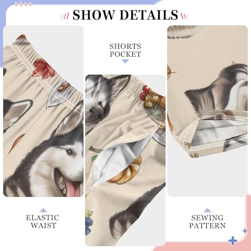 Husky Turkey Boys Long Pants Soft Trousers Elastic Waist Kids Lounge Bottoms with Pockets S-XL4