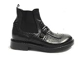  Scarpe Uomo Ernesto DOLANI Stivaletto Beatles Pelle BUFALO COL. Nero Con FRANGIA U18ED02