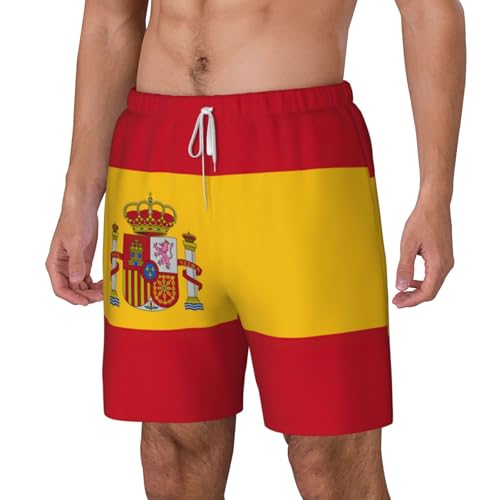 Short de bain imprimé drapeau espagnol pour homme de taille standard idéal pour l'été - 2