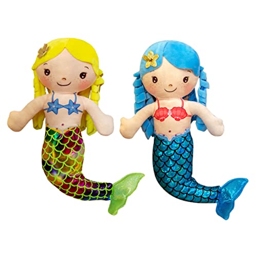ULTECHNOVO 2Piezas Sirena de Dibujos Animados Decoración de Habitaciones de Único Niñas Color Azul Amarillo