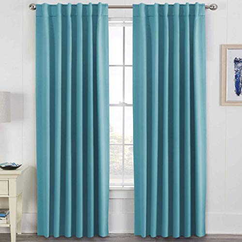 H.Versailtex - Cortinas opacas térmicas aislantes - Pestaña superior / Dobladillo para barra- Sin alzapaños (juego de dos paneles)
