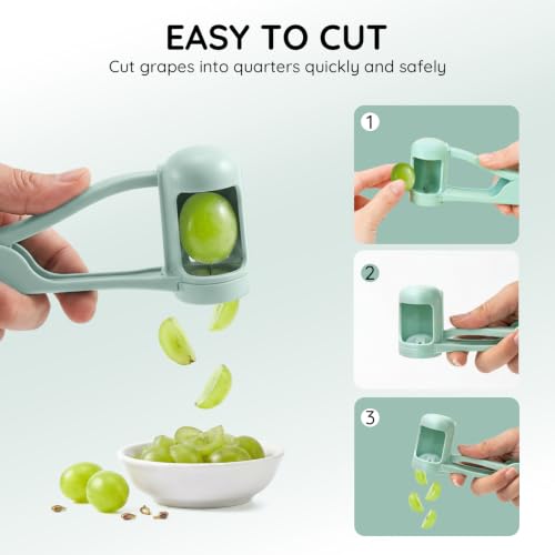 Homnoble Grape Cutter for Toddlers, Stainless Steel Fruit Slicer Tool by Homnoble - Used condition - Image 3