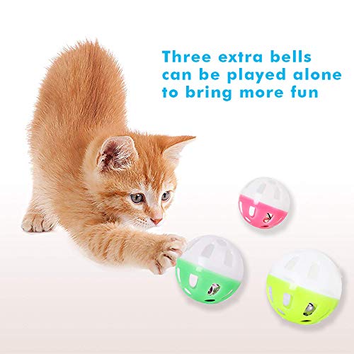 UPSKY Rolo de brinquedo para gatos de 3 níveis com seis bolas coloridas interativas para gatinhos di
