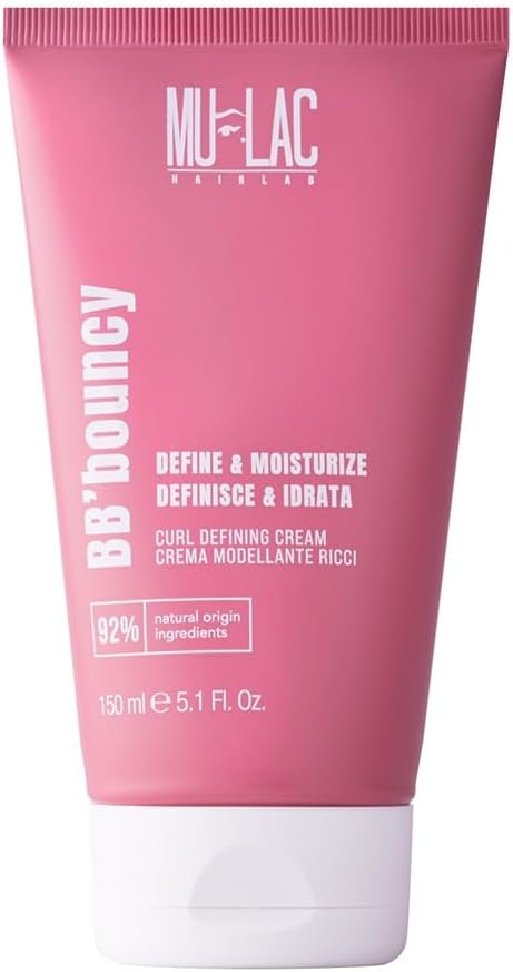 MULAC | BB'BOUNCY - Crema Capelli Ricci Modellante, Con Olio di Cannabis Sativa e Oli di Argan ed Oliva, Nutre e Protegge, 150ml