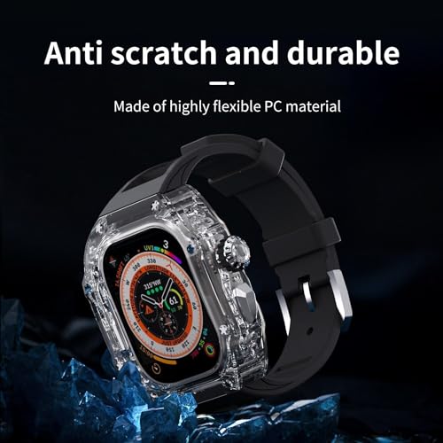 Bracelet transparent Apple Watch Ultra pour le sport et le quotidien avec kit caoutchouc