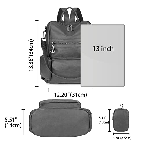 Image of Uromee Travel Backpack Purse for Women Vegan Leather Ladies Fashion Tassel Shoulder Bag Convertible with Pouch