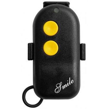 NOLOGO Bad Giallo. Radiocomando Smile-C, 2 canali 433 MHz, Autoapprendimento Codici 80 Bit, Trasmettitore Completo di Supporto, copierà Tutte Le Principali Marche di AUT