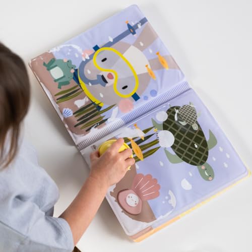 Taf Toys 13465 - Magisches Wasserbuch für Kinder – Mit Wasserstempel, Wird lebendig beim Befeuchten – Ab 18 Monaten, fördert Kreativität und Sinne, interaktives Spielzeug