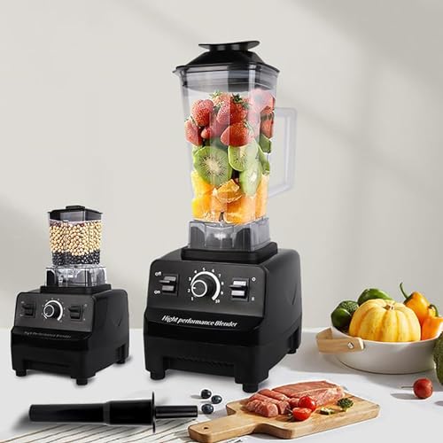 ZbOLi 3200W Multifunctional Blender, 2 Size Jugs Food Processor Grinder, 2L Capacity Container, With 10 Adjustable Speeds, Equipped with 6 Stainless Steel Blades