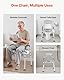 VEVOR Nachttoilettenstuhl 227 kg belastbar, Toilettensitzerhöhung mit gepolsterter Sitzfläche & Rückenlehne, abnehmbarer 5 L Eimer, Toilettenstuhl (Höhe und Breite einstellbar) für Erwachsene