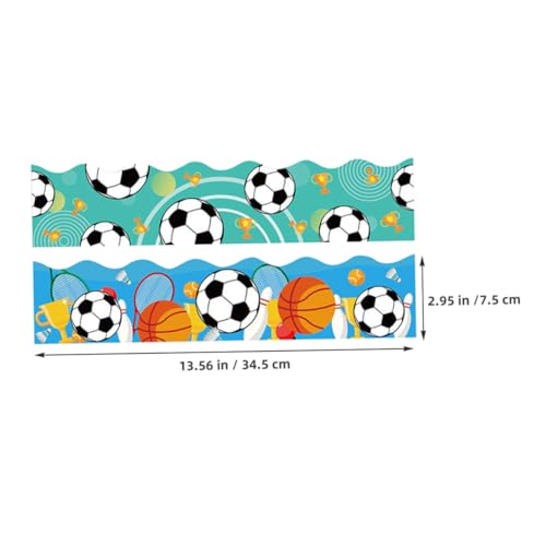 VILLFUL 60 Arkuszy Sports Bulletin Board Borders Basketball Classroom Decor Sport Ball Stickers for Classroom Door And Blackboard Decoration