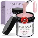 Saviland 100g ライトピンク ビルダーネイルジェル ハードジェル ネイル用 大容量 ネイル強化ジェル ネイルエクステンション用 ネイルアート マニキュアスターター UVネイルジェル プロフェッショナルネイルサロン ホームDIY用