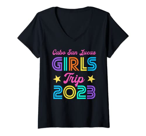 Womens Cabo San Lucas Girls Trip 2023 Matching Bachelorette Party V-Neck T-Shirt