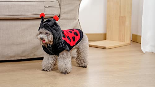 Mogoko Ladybug Dog Costumes, Pet Halloween Cosplay Hoodies, Adorable Ladybird Cat Costume,Animal Fleece Hoodie Warm Outfits Clothes #TOP3