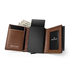 Brown Saffiano Leather / Matte Black Smart Card Holder